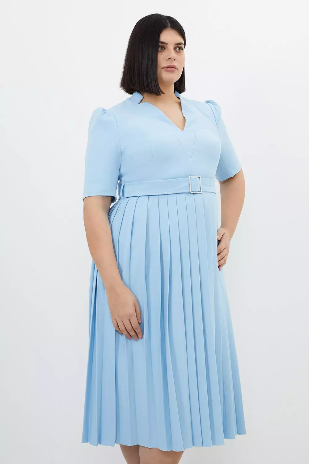 Karen millen shop blue pleated dress